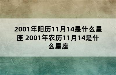 2001年阳历11月14是什么星座 2001年农历11月14是什么星座